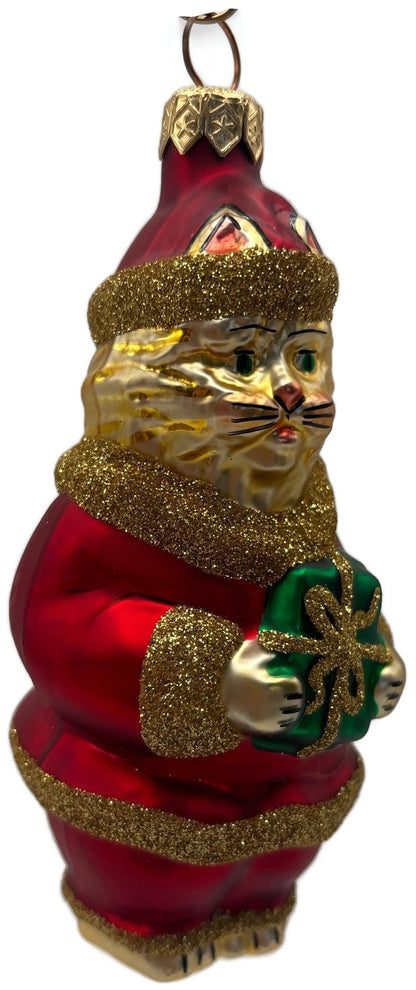 Patricia Breen Santa Paws Red Gold Trim Cat Animal Christmas Tree Ornament 95361