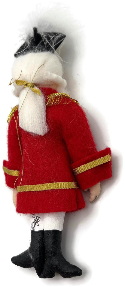 Gladys Boalt Nutcracker Red Coat Fabric Christmas Tree Ornament Signed Handmade3