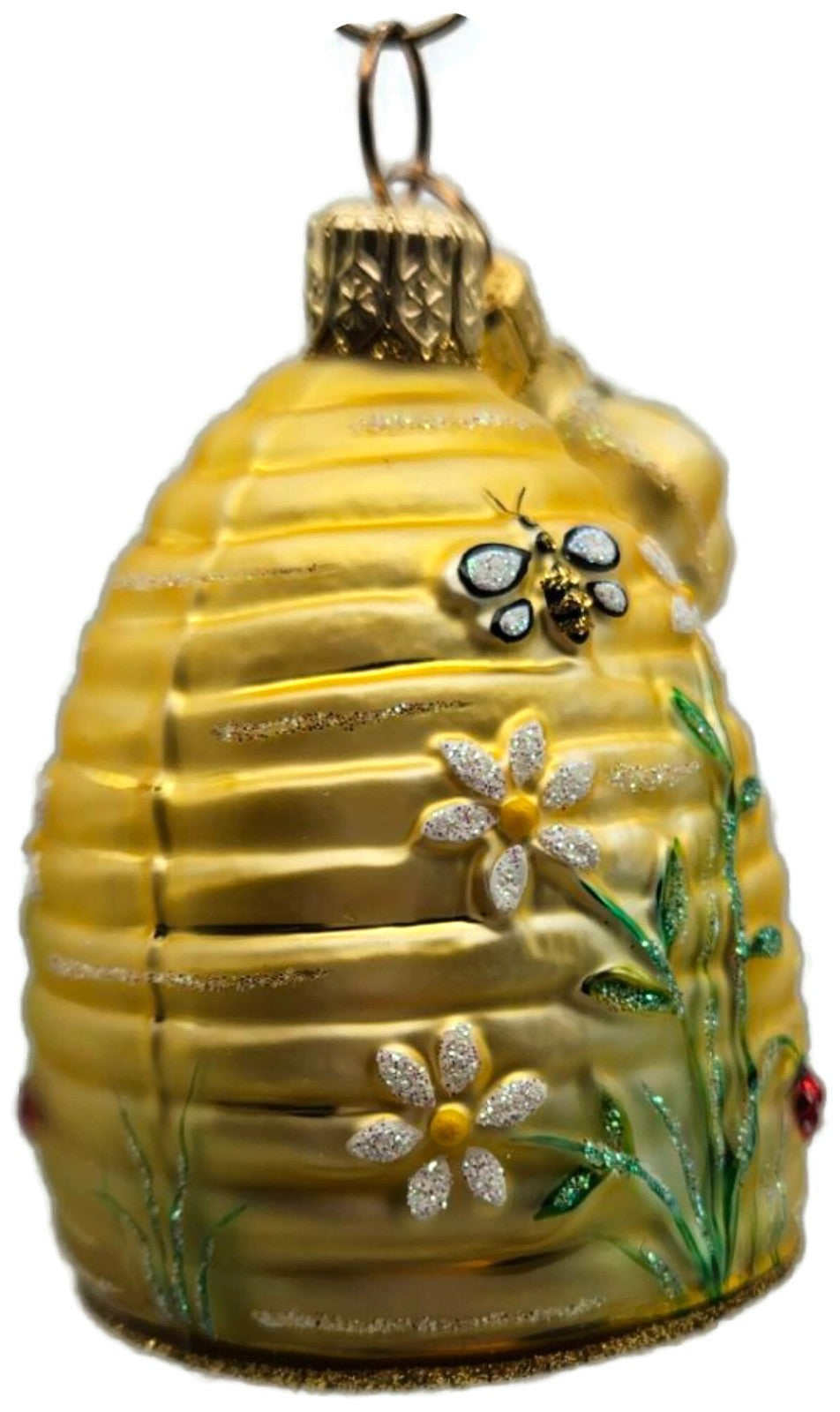 Patricia Breen Miniature Beeskep With Bee 2 Part Floral Spring Ornament 21482