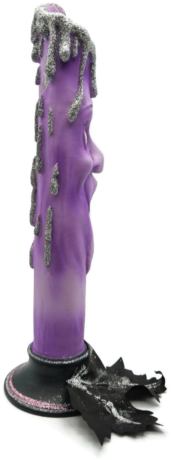 Kurt Adler Anthropomorphic LED Candle Stick Ghost Face Purple Halloween Decor4
