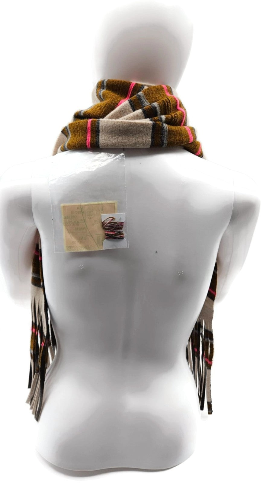 Chanel 14A Paris Dallas Cashmere Scarf Wrap Stole Striped Pink Fringe Italy NWT6