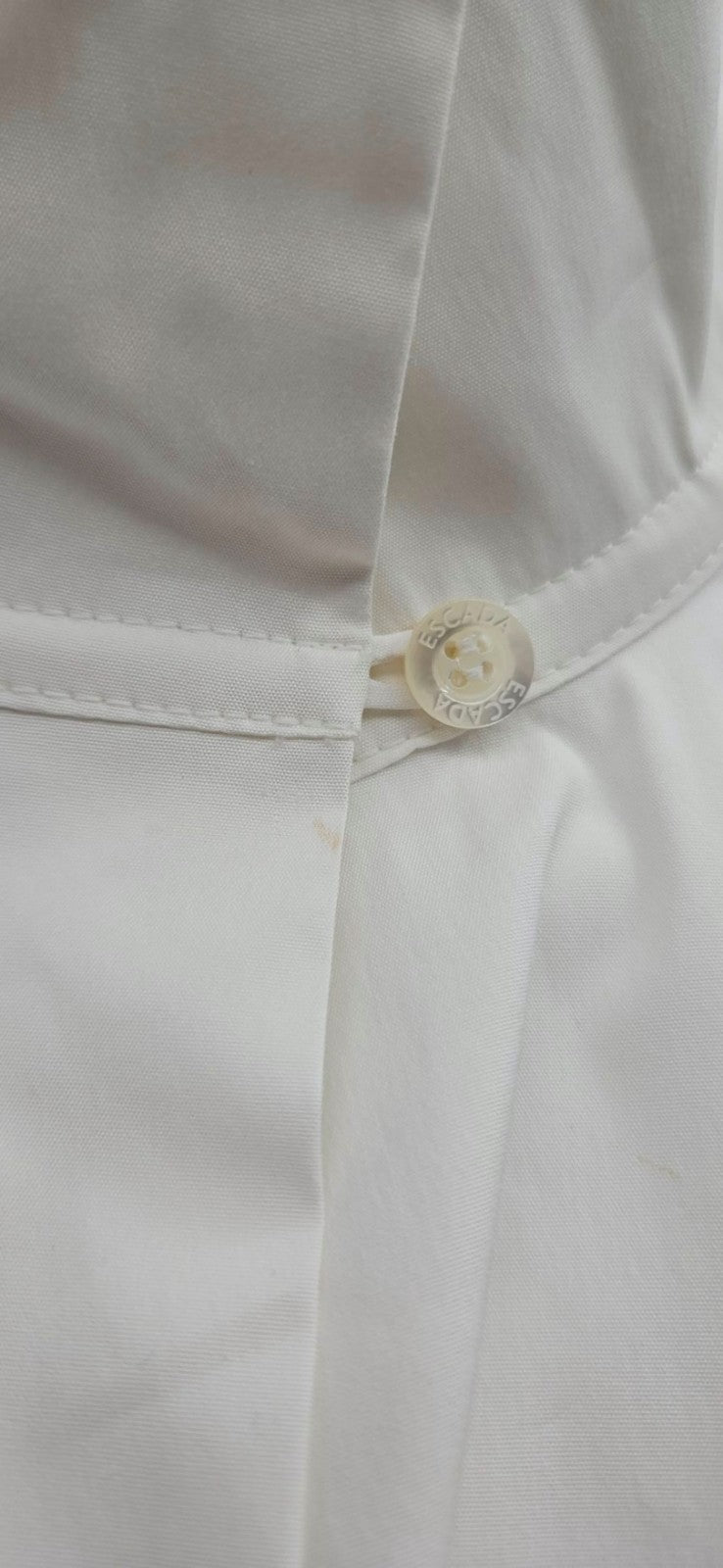 Escada Natassa Off White Swarovski Button Up Blouse French Cuff Size 36 NWT8