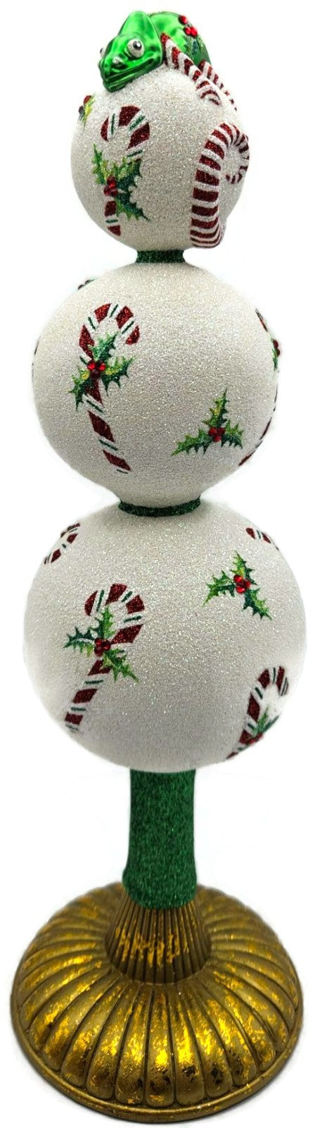 Patricia Breen Chameleon Finial Candy Canes Pearl Christmas Tree Topper 23591