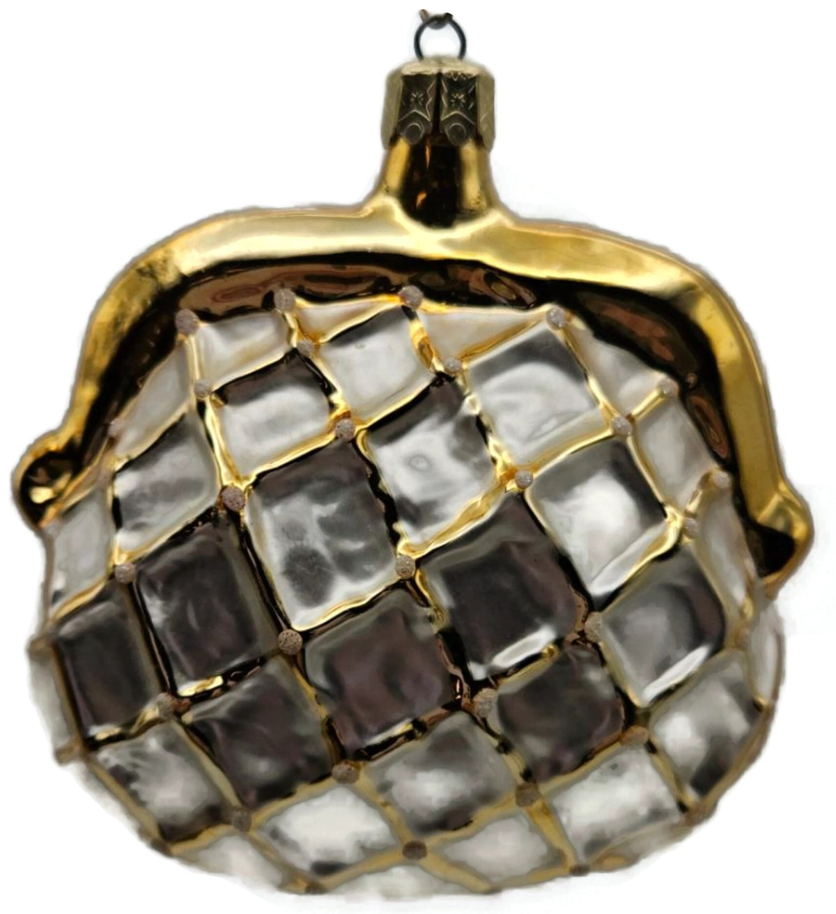 Christopher Radko Her Purse Blue Flower Glass Christmas Tree Ornament 91-088-05