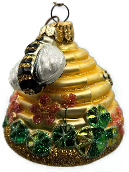Patricia Breen Nasturtium Beeskep Floral Bees Gold 2 Part Spring Ornament 21163