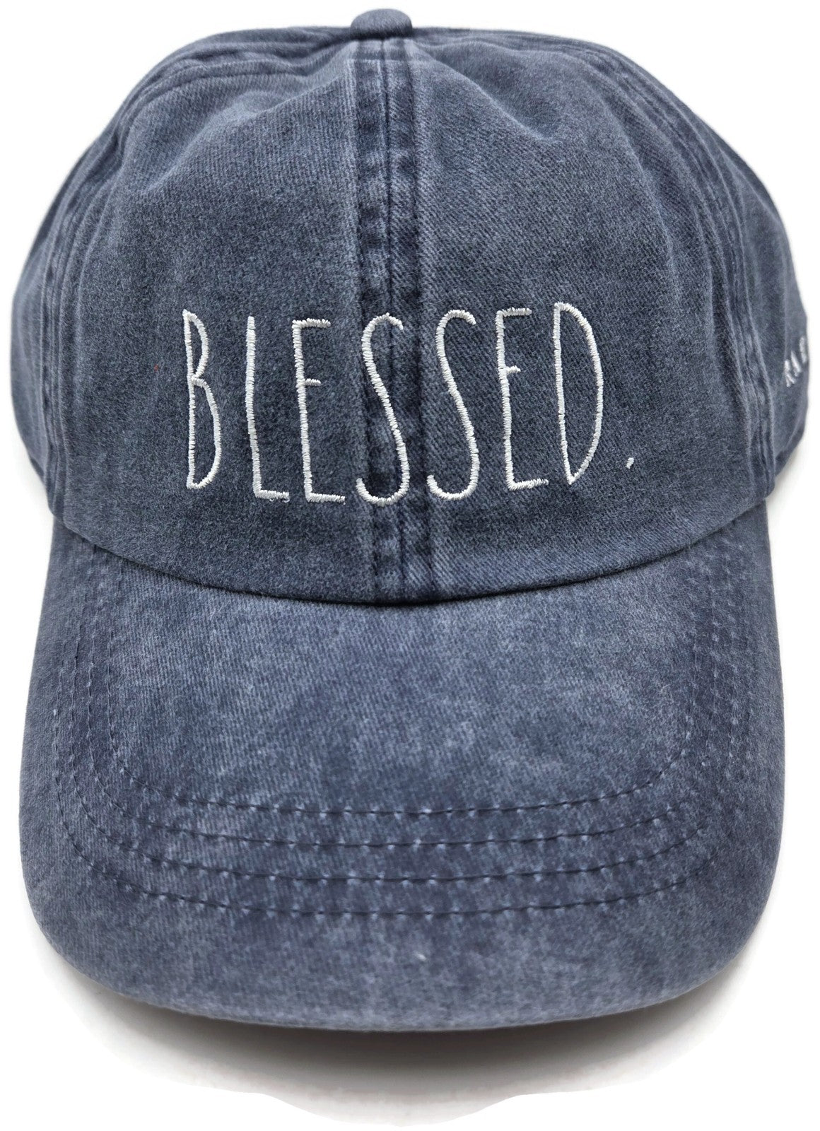 Rae Dunn David and Young Blessed Baseball Cap Navy Blue Denim Adjustable Hat New0