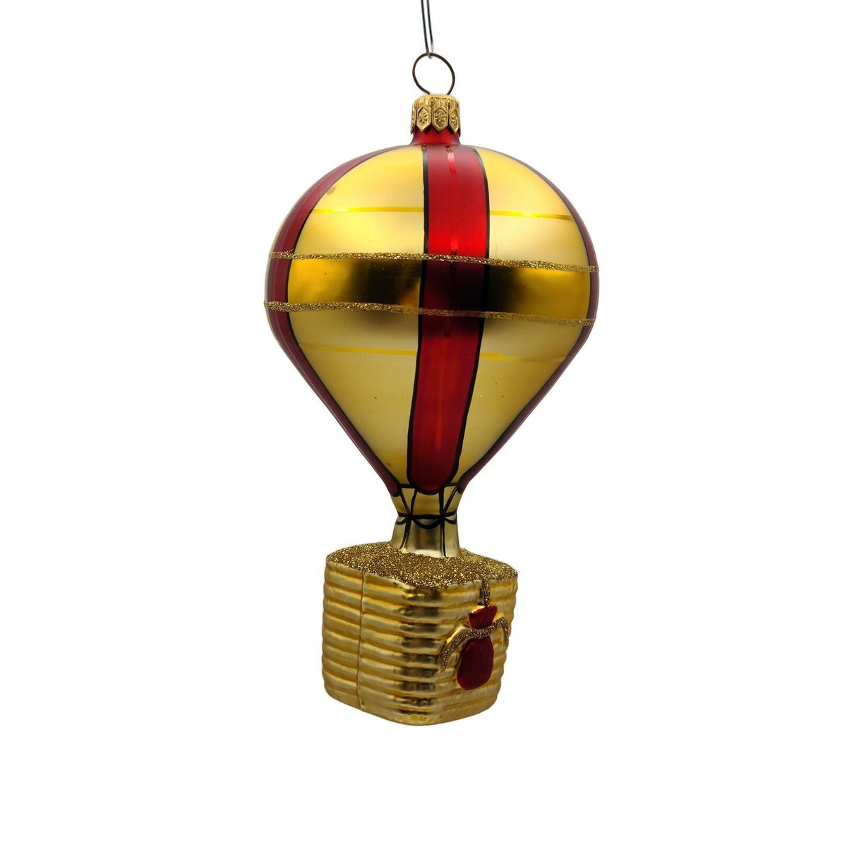 Patricia Breen Versailles Balloon Plaid Gold Signed Christmas Tree Ornament 95113
