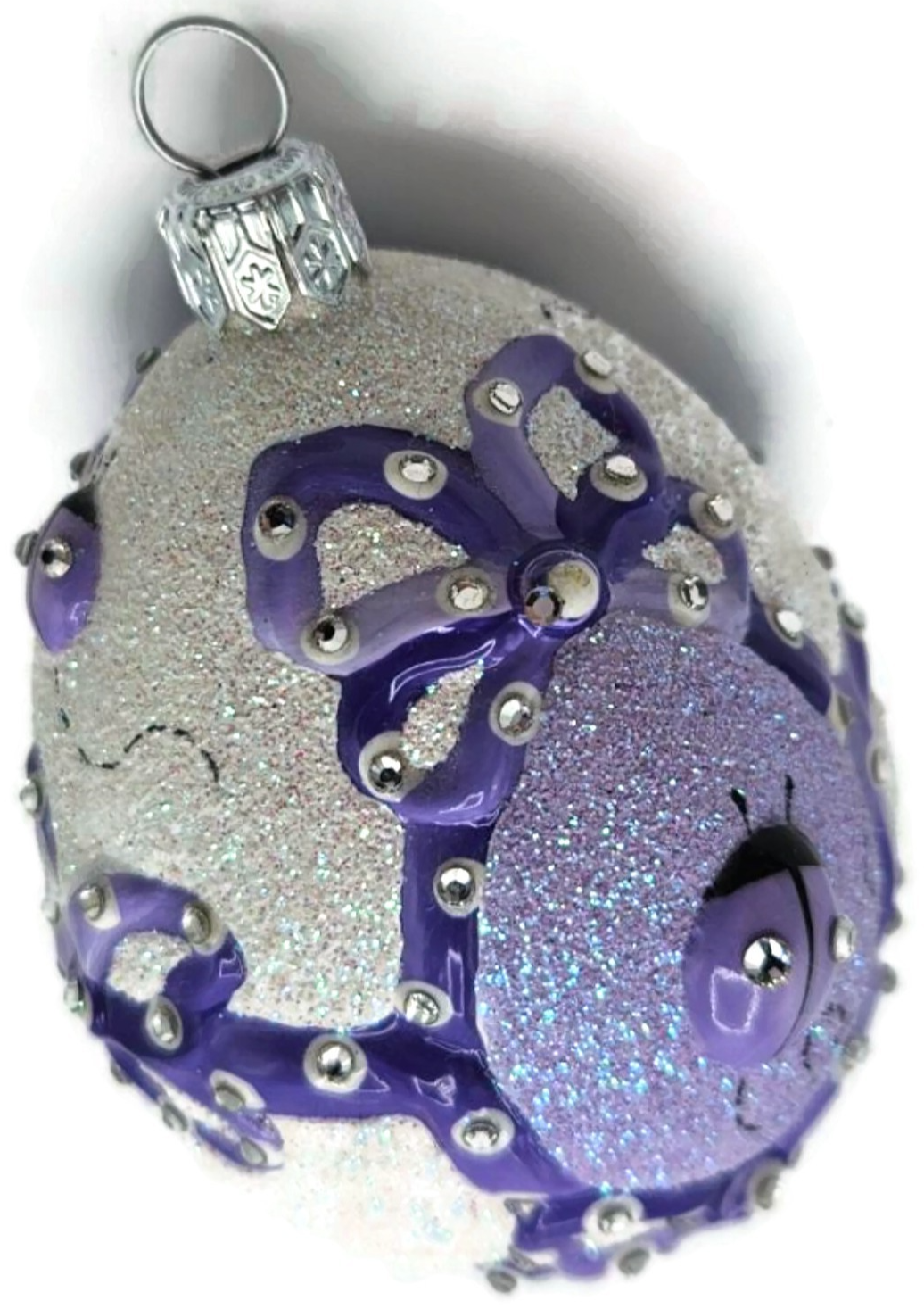 Patricia Breen Beribboned Egg Ladybugs Violet Easter Egg Purple Ornament 29027