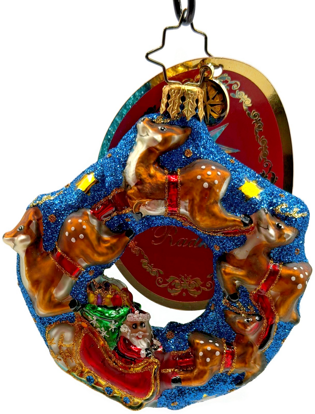 Christopher Radko Santa's Midnight Ride Gem Stars Christmas Ornament 10197390