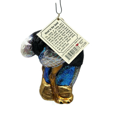 Old World Christmas Ostrich Head in the Sand Animal Glass OWC Holiday Ornament7