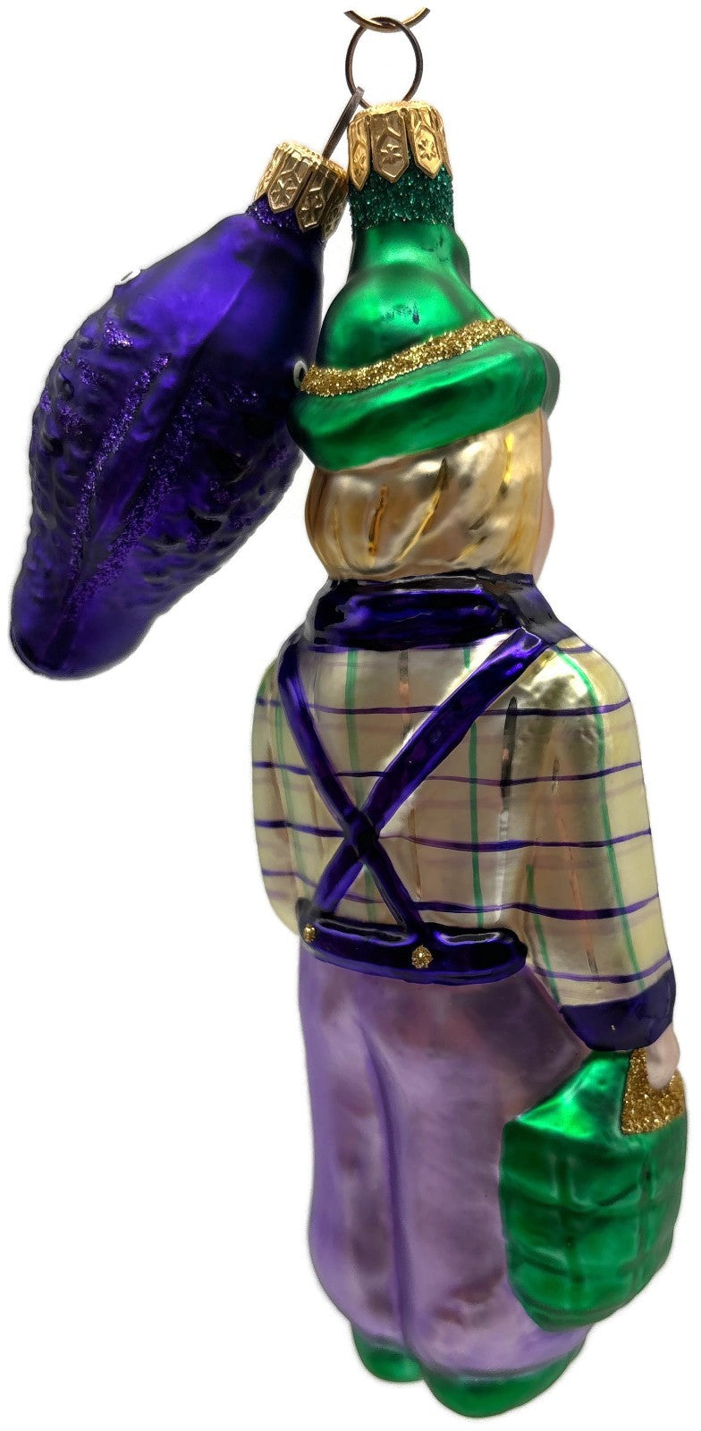 Patricia Breen Fisherboy And Fish Purple Stripe on Hat Christmas Ornament 95203
