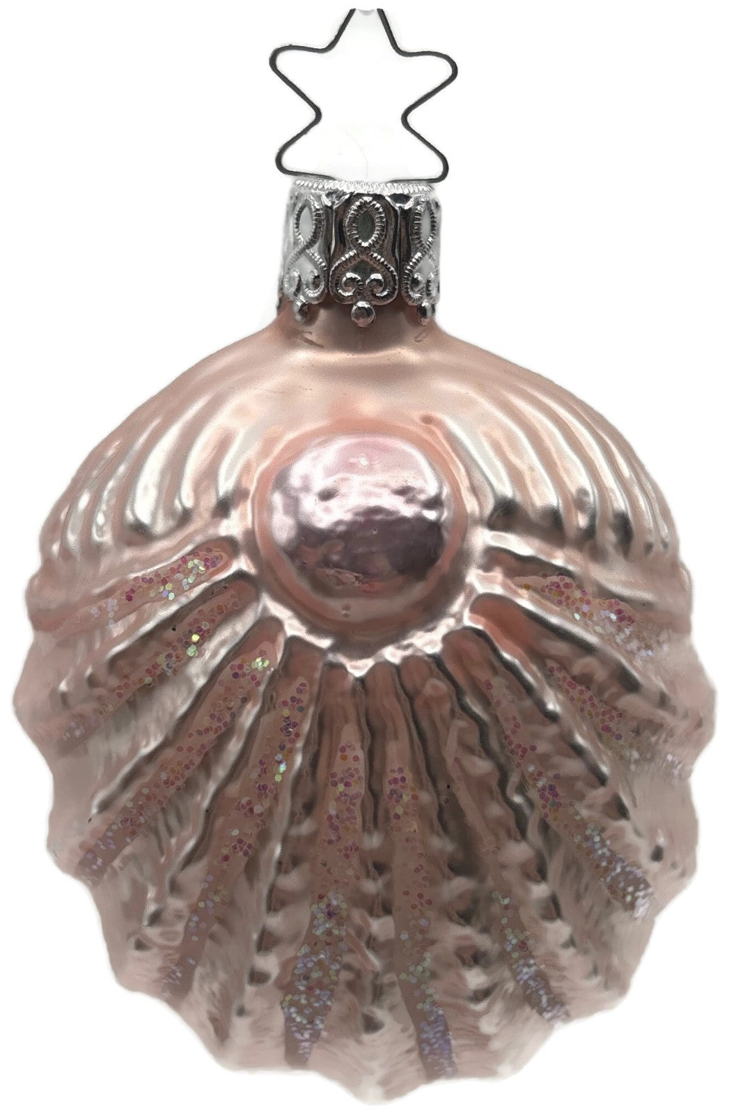 Inge-Glas OWC 3623 Pink Sea Shell German Glass Christmas Ornament Star Crown0