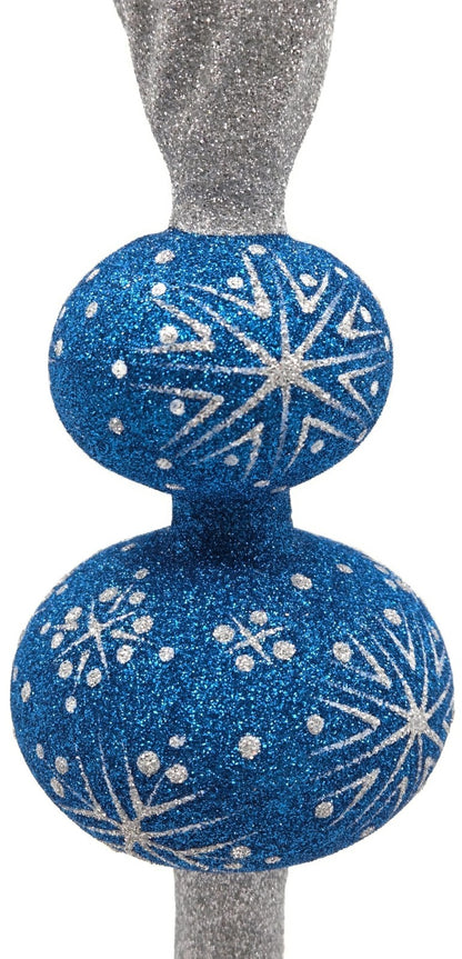 Patricia Breen Miniature Blizzard Finial Blue Silver Christmas Tree Topper 97937