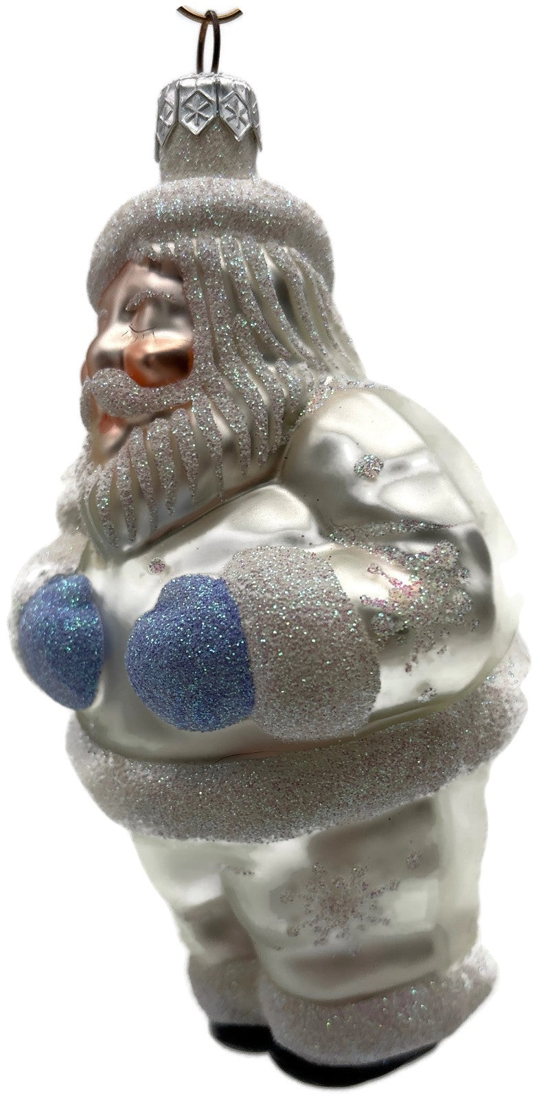 Patricia Breen HO HO HO Santa Pearl Snowflakes Dots Christmas Ornament 98172
