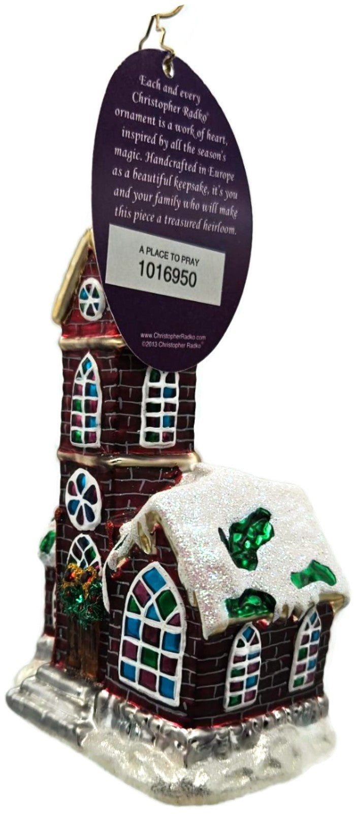Christopher Radko A Place To Pray Church Glass Christmas Tree Ornament 10169506
