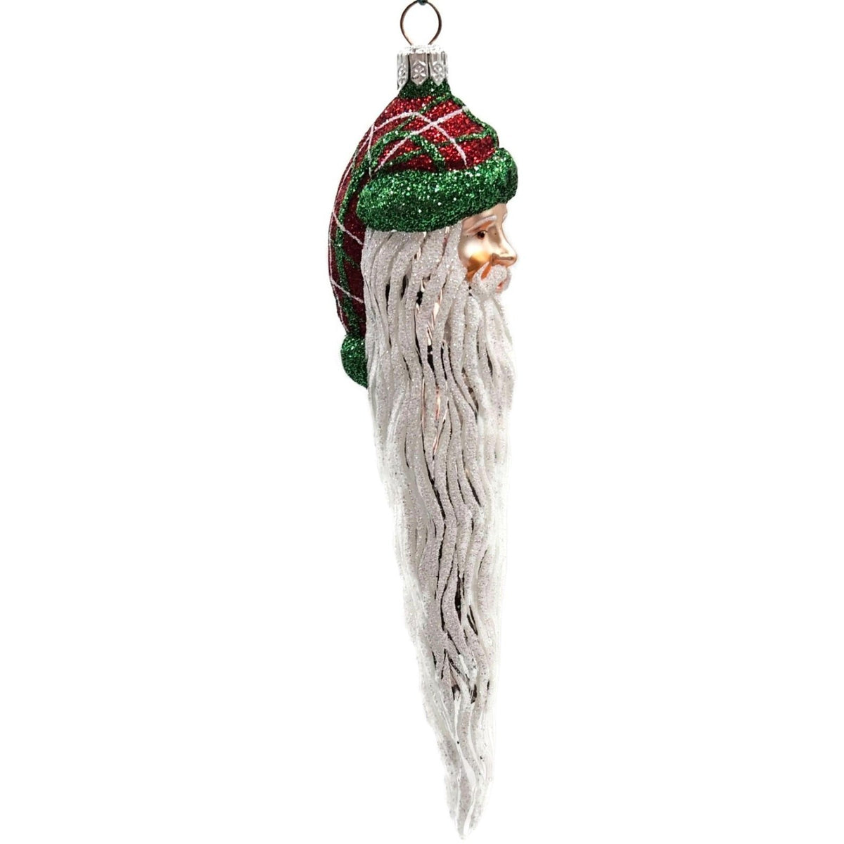 Patricia Breen Santa Claus Icicle Plaid Red Hat Drops Christmas Ornament 21323