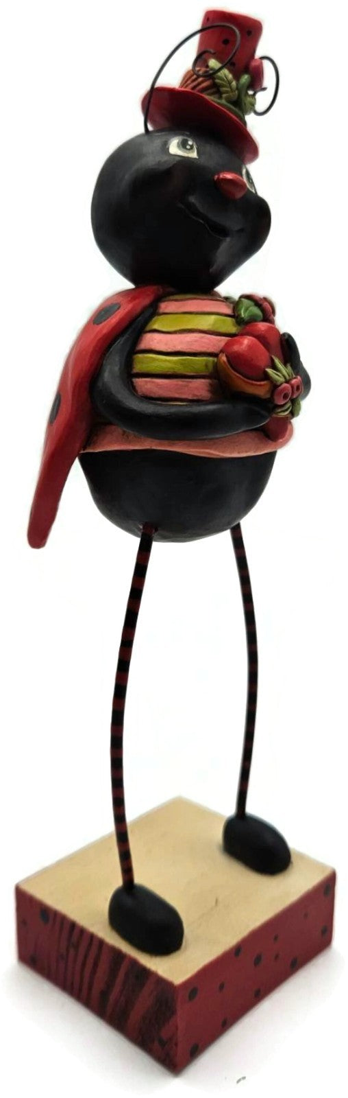 Janell Berryman Hugs and Kisses Pumpkinseeds Folk Art Enesco Ladybug Figurine2