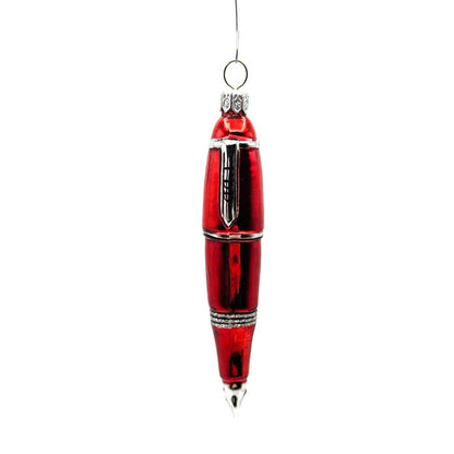 Patricia Breen Pen Red Letter Day Glittered Christmas Holiday Ornament 2400CATZ0