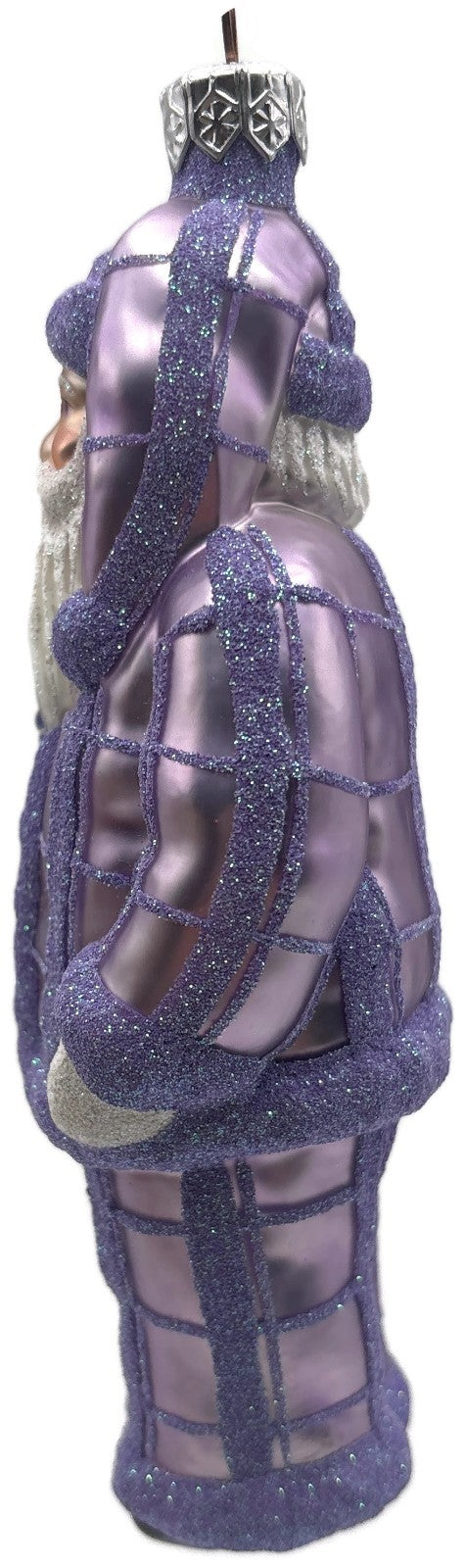 Patricia Breen Ring In The New Lavender Plaid Santa Christmas Ornament CATZ 97344
