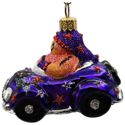 Patricia Breen Snow Mobile Purple Jack o Lantern Glass Halloween Ornament 24762