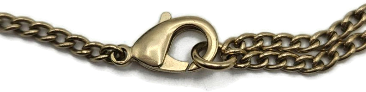 Chanel CC Logo B12A Coco Mademoiselle Figurine Charm Pendant Necklace Gold Pearl5