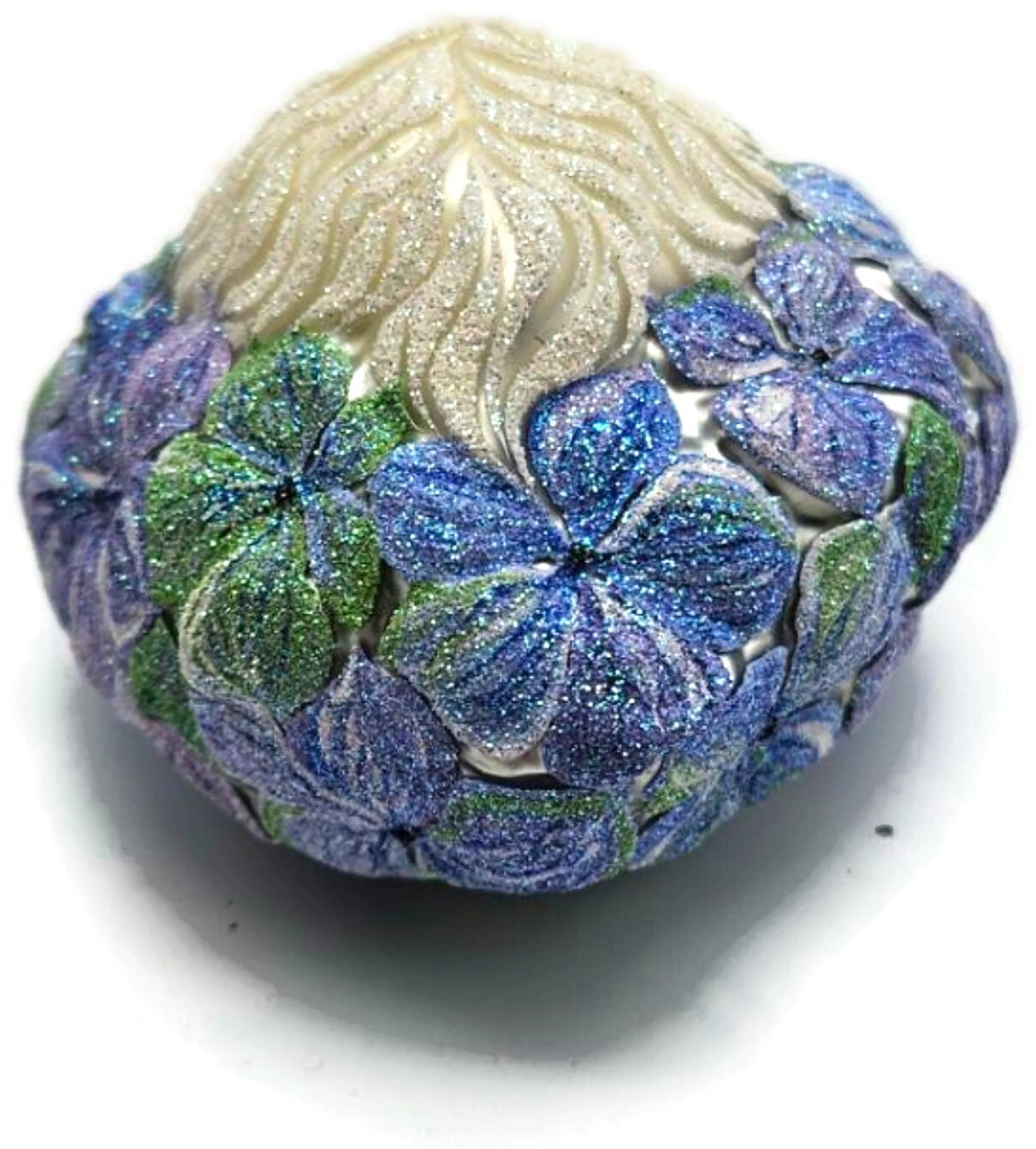 Patricia Breen Heart for Henry Blue Purple Flower Santa Spring Ornament 24159