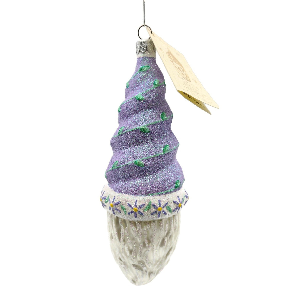 Patricia Breen Goslar Santa Claus Head Lilac Floral Purple Spring Ornament 97174