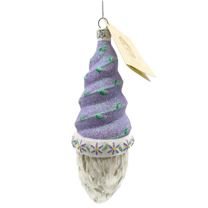 Patricia Breen Goslar Santa Claus Head Lilac Floral Purple Spring Ornament 97174