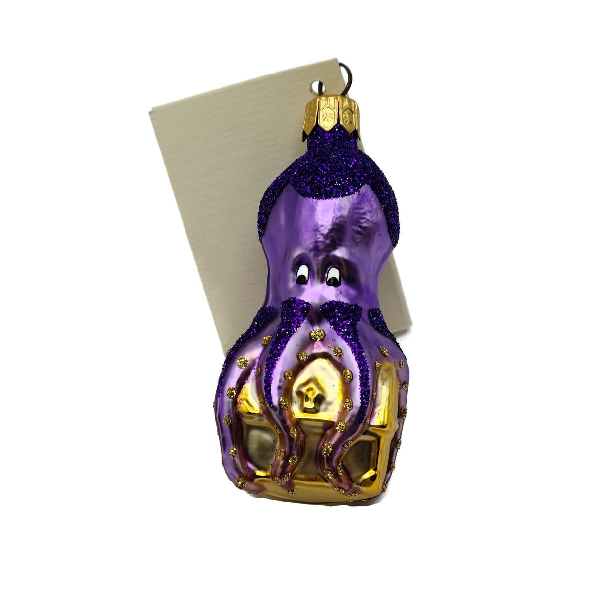 Patricia Breen Ogden Octopus Purple Gold Chest Glitter Christmas Ornament 97922