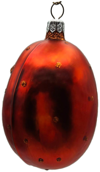 Patricia Breen Jelly Bean Santa Orange Matte Glitter Dots Holiday Ornament 99165