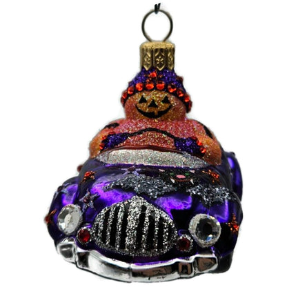 Patricia Breen Snow Mobile Purple Jack o Lantern Glass Halloween Ornament 24767