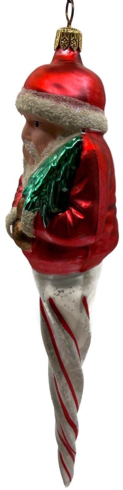 Christopher Radko St. Nickcicle Santa Icicle Glass Christmas Ornament 92 10710
