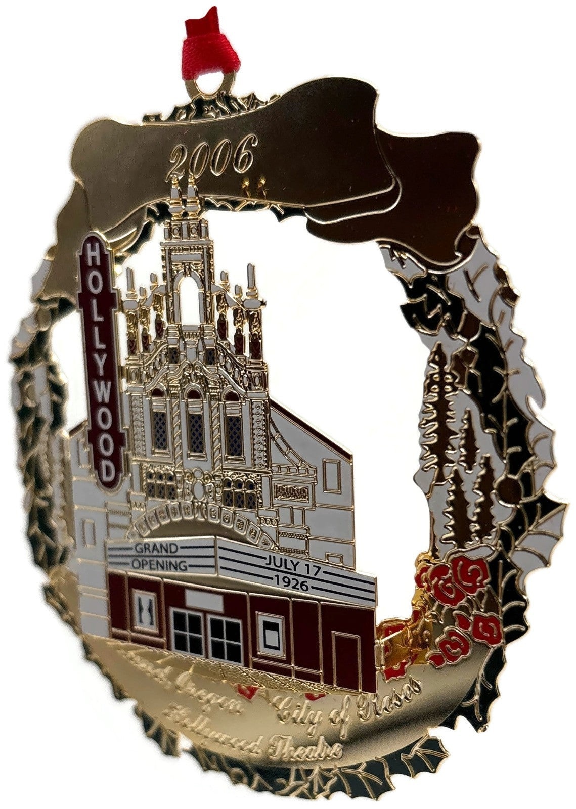Portland Ornament The Historic Hollywood Theatre Gold Plated Christmas 20064