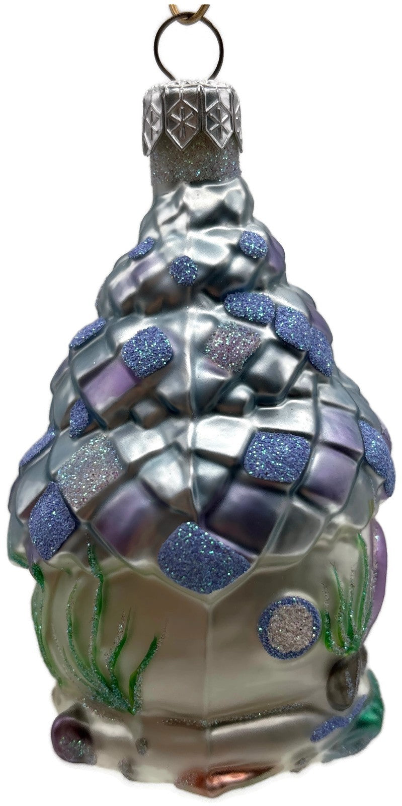 Patricia Breen Seashell Acorn House Blue Lavender Summer Christmas Ornament 99335