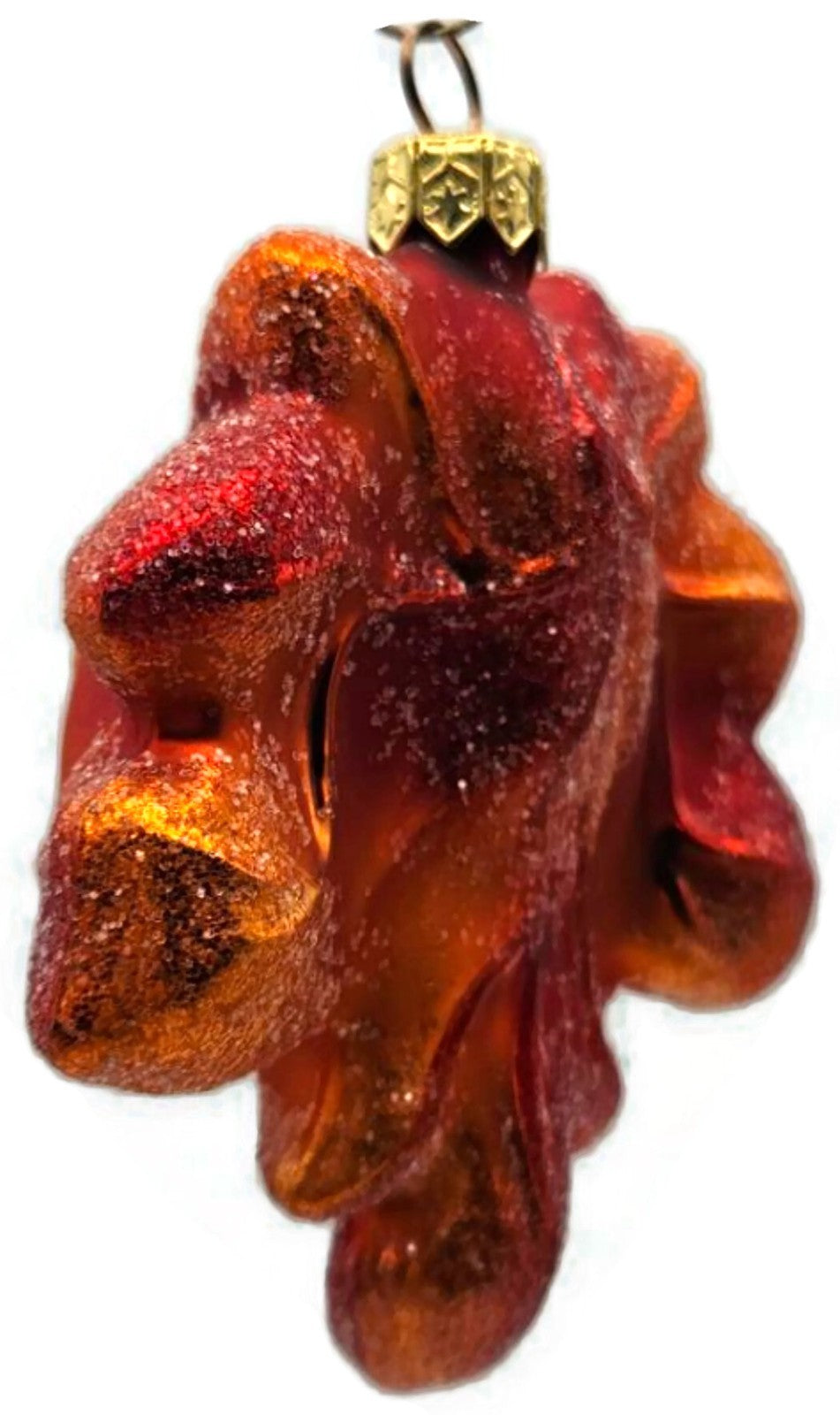 Christopher Radko Mini Maple Frost Red Orange Leaf Ornament 98-148-07