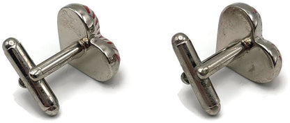 Paul Smith Heart Stripe Red Enamel Silver Tone Cufflinks Men's Signed8