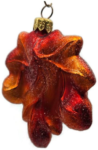 Christopher Radko Mini Maple Frost Red Orange Leaf Ornament 98-148-01