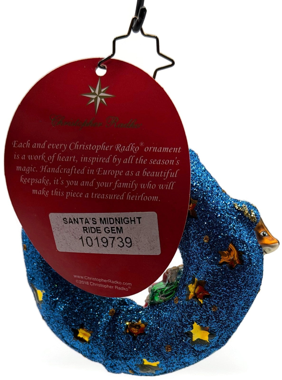 Christopher Radko Santa's Midnight Ride Gem Stars Christmas Ornament 10197397