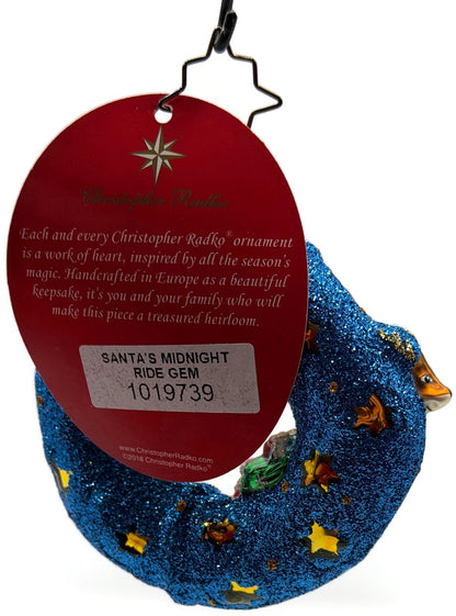 Christopher Radko Santa's Midnight Ride Gem Stars Christmas Ornament 10197397