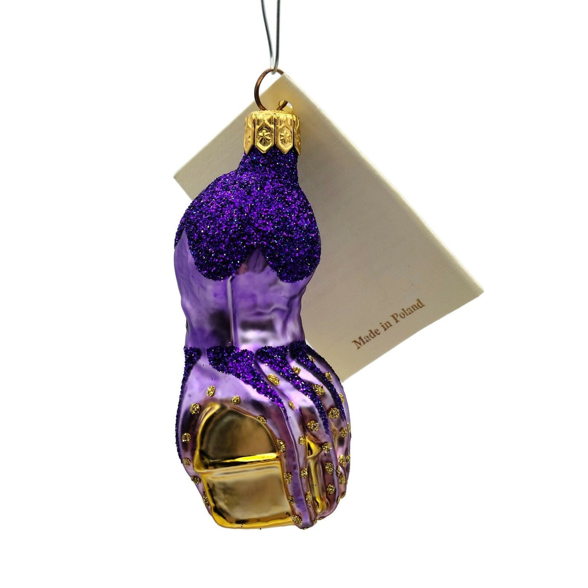 Patricia Breen Ogden Octopus Purple Gold Chest Glitter Christmas Ornament 97926