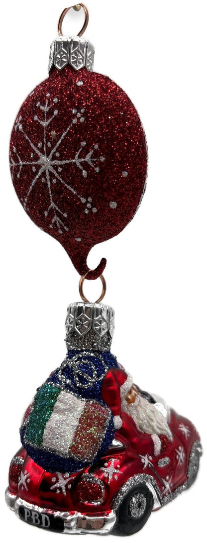 Patricia Breen Knightsbridge Santa Red Snowflakes Flags Christmas Ornament6