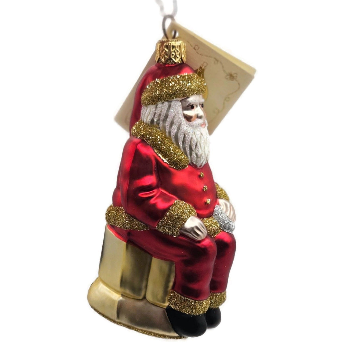 Patricia Breen Cyberspace Santa Red Gold Silver Mouse Christmas Ornament 97111