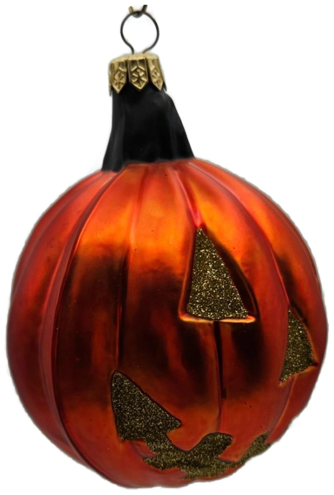 Patricia Breen Classic Pumpkin Orange Matte Gold Face Halloween Ornament 98123