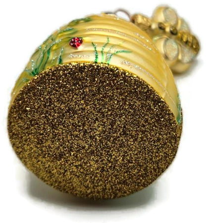Patricia Breen Miniature Beeskep With Bee 2 Part Floral Spring Ornament 21489