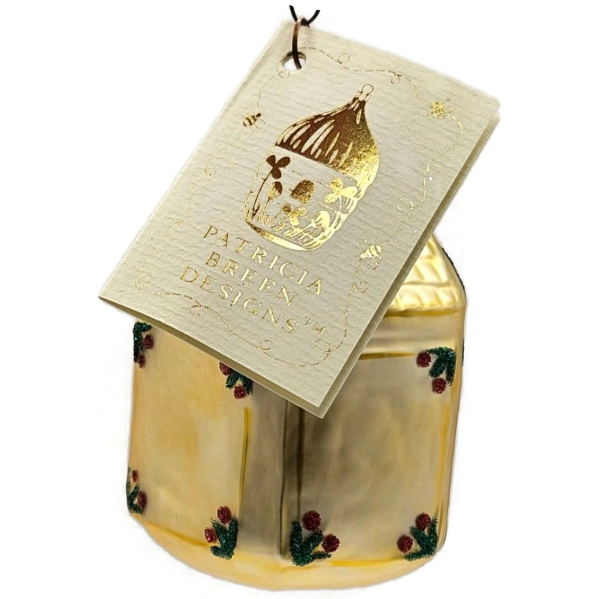 Patricia Breen Hickory Dickory Clock Gold Glittered Christmas Ornament 9611B7
