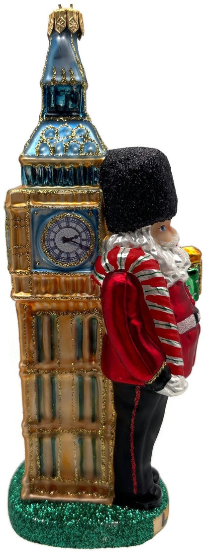London Big Ben Palace Guard Santa Glass Christmas Ornament British England UK6