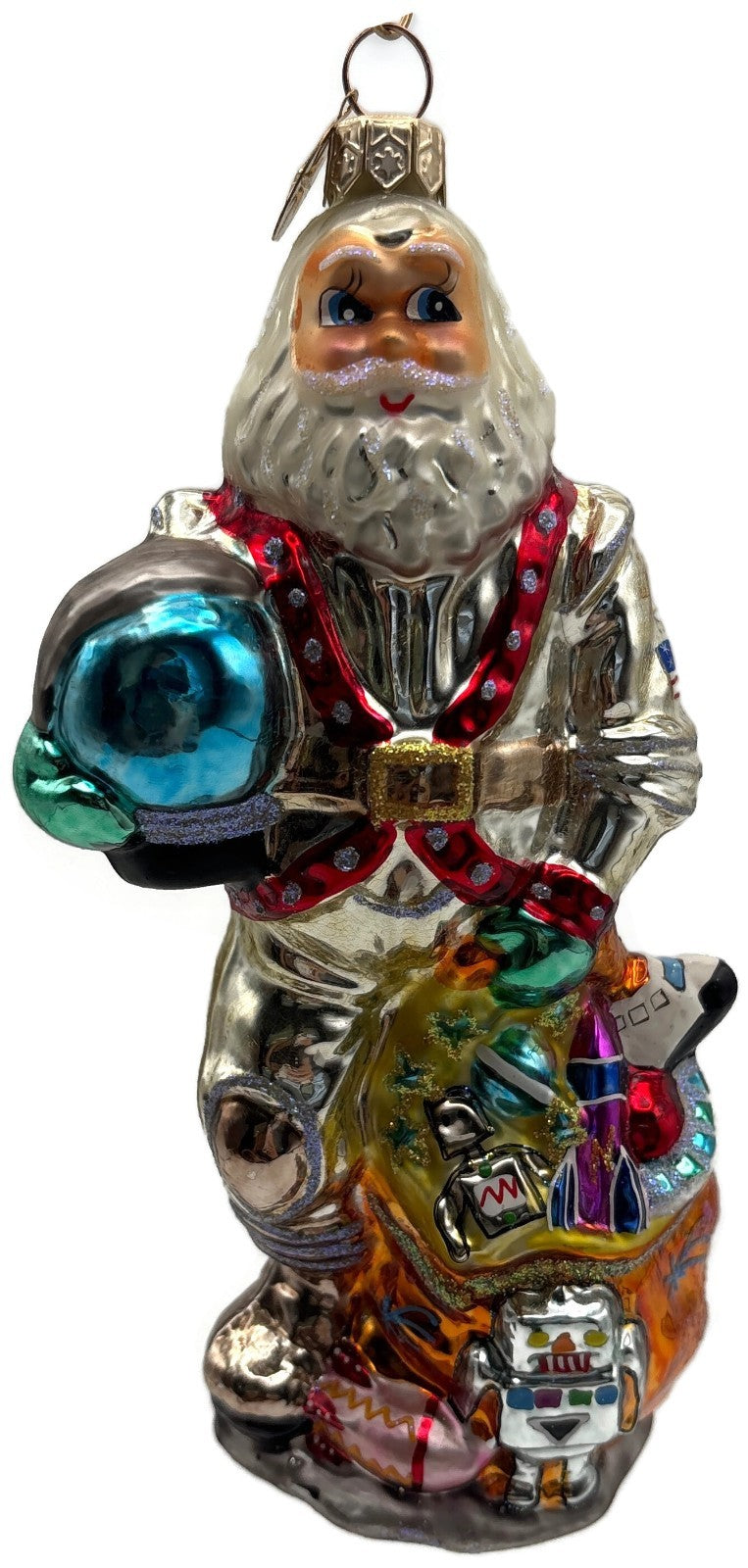 Christopher Radko 2000 Moon Walker Astronaut Santa Glass Ornament 00 386 00