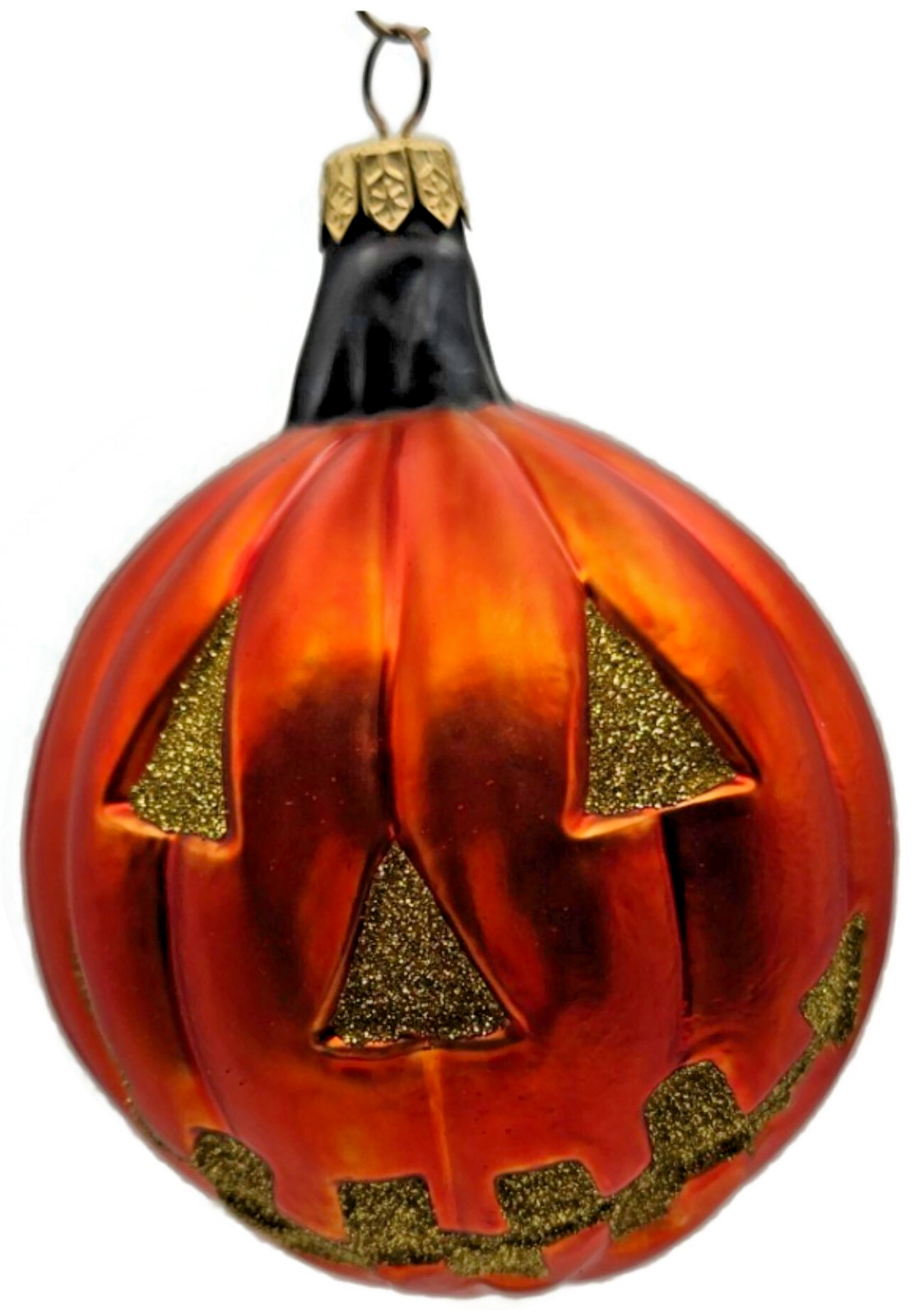 Patricia Breen Classic Pumpkin Orange Matte Gold Face Halloween Ornament 98120