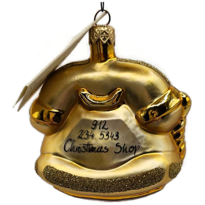Patricia Breen Calling Anne Phone Gold Glittered Glass Christmas Ornament 952713