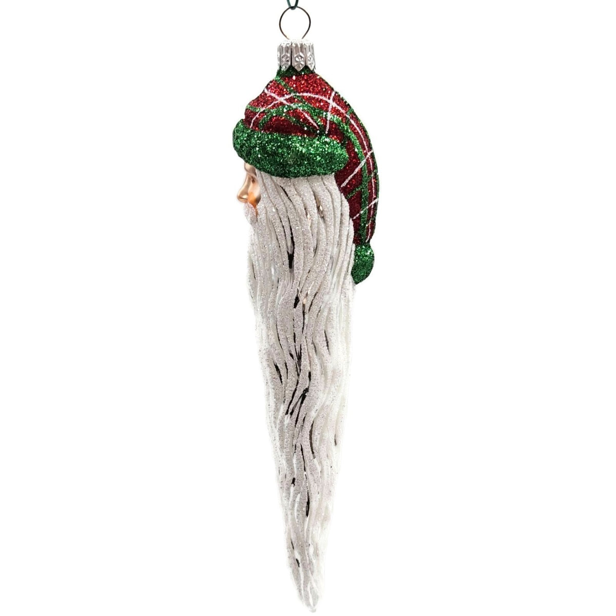 Patricia Breen Santa Claus Icicle Plaid Red Hat Drops Christmas Ornament 21326